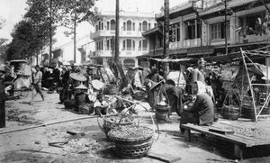 Markt, Cholon, Saigon, Vietnam, 20e eeuw