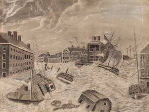 Marktplein, Providence, Rhode Island, Tijdens de Grote September Storm, 1815 door Unbekannt