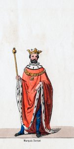 Markies van Dorset, kostuumontwerp voor Shakespeares toneelstuk, Henry VIII, 19e eeuw door Unbekannt