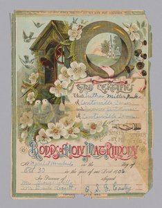 Huwelijksakte van Luther Miller Pulce en Irene Jenkins, 30 oktober 1902 door Unbekannt
