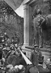 Hulde van maarschalk Joffre aan de markies de Lafayette, Prospect Park, Brooklyn, New York, VS, 1917