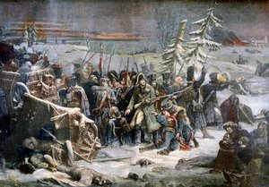 Maarschalk Ney tijdens de terugtocht uit Rusland, 1812