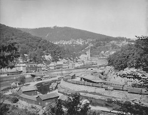 Mauch Chunk, Pennsylvania, met uitzicht op Mount Pisgah door Unbekannt