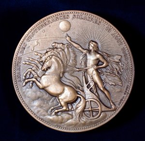 Medaille ter herdenking van Pierre Janssen en Norman Lockyer, Franse en Engelse astronomen, 1868 door Unbekannt