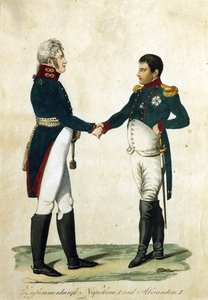 Ontmoeting van Napoleon en Alexander I door Unbekannt