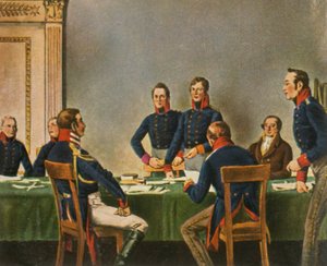 Vergadering van de Reorganisatiecommissie in Koningsbergen, 9 juli 1807 door Unbekannt