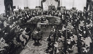 Vergadering van de Volkenbond op 10/06/1929 in het Senaatspaleis in Madrid, Spanje door Unbekannt