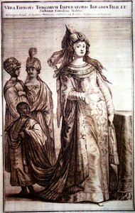 Mehpeyker Sultan met haar hofdienaren, 1647 door Unbekannt