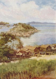 Melanesisch Dorp, 1924 door Unbekannt