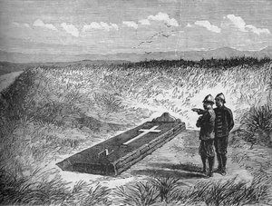 Gedenksteen op de plek waar Prins Louis Napoleon werd gedood, ca. 1880