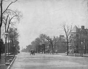 Michigan Avenue, Chicago, zuidwaarts kijkend, c1897