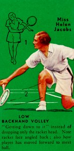 Miss Helen Jacobs - Lage Backhand Volley, ca. 1935
