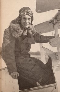 Miss Jean Batten uit Nieuw-Zeeland, die in mei 1934 van Engeland naar Australië vloog en het record van Mrs. M brak