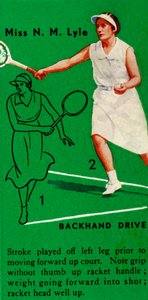 Miss N. M. Lyle - Backhand Drive, c1935