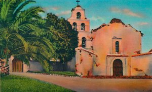 Missie San Diego De Alcala. Opgericht 1769, Californië, ca. 1941 door Unbekannt