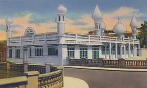 Mohammedaanse moskee, Port of Spain, Trinidad, B.W.I., ca. 1940s