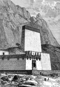 Klooster in Shigatze, Tibet, c. 1890 door Unbekannt
