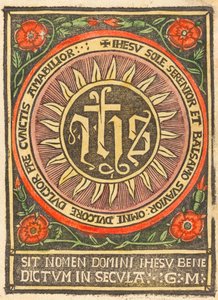 Monogram JHS in een vlammende cirkel, ca. 1500 door Unbekannt