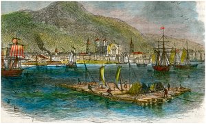 Montreal vanaf de St. Lawrence River, Quebec, Canada, ca. 1880