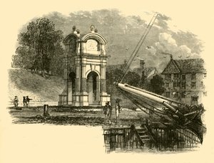 Monument in New Plymouth, ter markering van de plaats van de landing van de Pilgrim Fathers, 1890