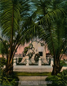 Monument voor Cubaanse medische studenten geëxecuteerd door de Spanjaarden in 1871, Havana, Cuba, ca. 1920