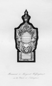 Monument voor Margaret Woffington, de actrice, in Teddington, 18e eeuw