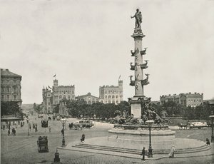 Monument voor Wilhelm von Tegetthoff op de Praterstern, Wenen, Oostenrijk, 1895 door Unbekannt
