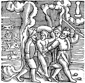Mozes bevrijdt de Israëlieten uit Egypte, 1557 door Unbekannt