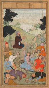 Mozes bidt om een einde te maken aan de aanval van de slangen op de Israëlieten, uit een Mirat al-quds..., 1602-1604 door Unbekannt