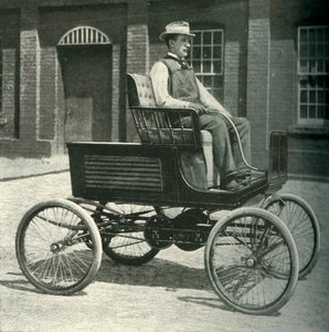 Auto uitgerust met de nieuwe opslagbatterij, 1902