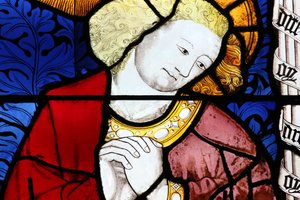 Kathedraal van Moulins. Glas-in-lood raam. St. Johannes, Moulins