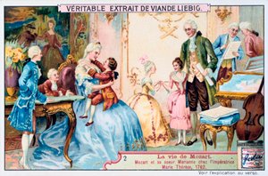 Mozart op zevenjarige leeftijd voor keizerin Maria Theresa door Unbekannt