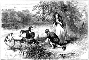 Mevrouw Dunstan ontsnapt langs de Merrimac, eind 17e eeuw ca. 1880