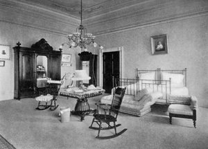 De slaapkamer van mevrouw McKinley in het Witte Huis, Washington DC, VS, 1908