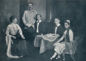 Vermoordde Aartshertog Frans Ferdinand met zijn vrouw en kinderen, ca. 1910