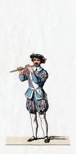 Musicus, kostuumontwerp voor Shakespeares toneelstuk, Henry VIII, 19e eeuw door Unbekannt