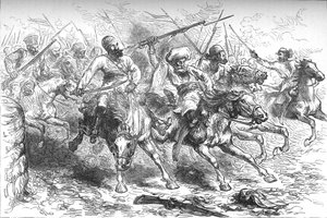 Muiters oprukkend naar Delhi, ca. 1880 door Unbekannt