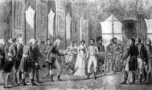 Napoleon Bonaparte wordt uitgeroepen tot keizer van de Fransen in Saint-Cloud, 18 mei 1804 door Unbekannt