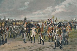 Napoleon decoreert de Russische grenadier in Tilsitt, 1807, 1896 door Unbekannt