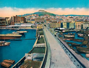 Napoli - Via Molo Col Castel S. Elmo, ca. 1900