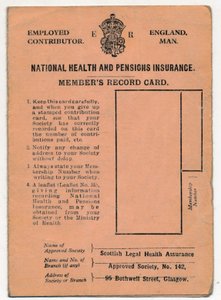 Nationale Gezondheids- en Pensioenverzekeringskaart: Ledenregistratiekaart, ca. 1930s door Unbekannt