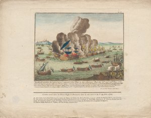 Zeeslag tussen de Russische en Ottomaanse vloot in de Zwarte Zee op 28 en 29 juni 1788, 1788 door Unbekannt