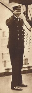 Marine cadet Prins Albert op het koninklijke jacht Victoria en Albert, 1912