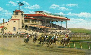 Nieuw Clubhuis en Hoofdtribune, Agua Caliente Jockey Club door Unbekannt