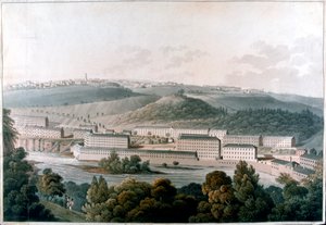 New Lanark Mills, Schotland, ca. 1815 door Unbekannt