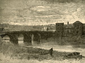 Newport Bridge en kasteel, 1898 door Unbekannt