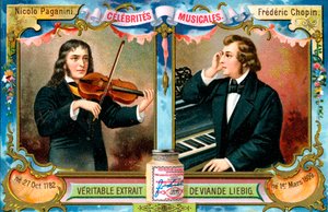 Nicolo Paganini en Frederic Chopin, ca. 1900