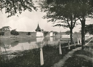Noordgracht en muur, Mandalay, 1900