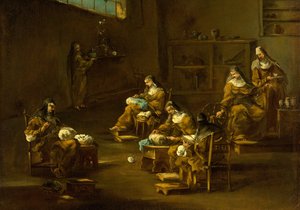 Nonnen aan het werk door Unbekannt