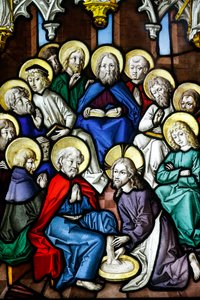 Oeuvre Notre-Dame Museum, Glas-in-loodraam, Christus wast de voeten van de apostelen